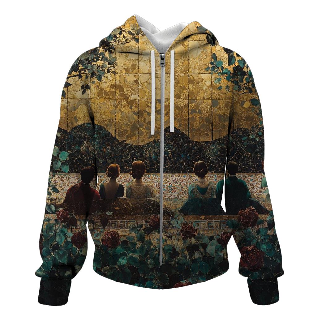 Klimt Inspired Golden Garden premium hoodies