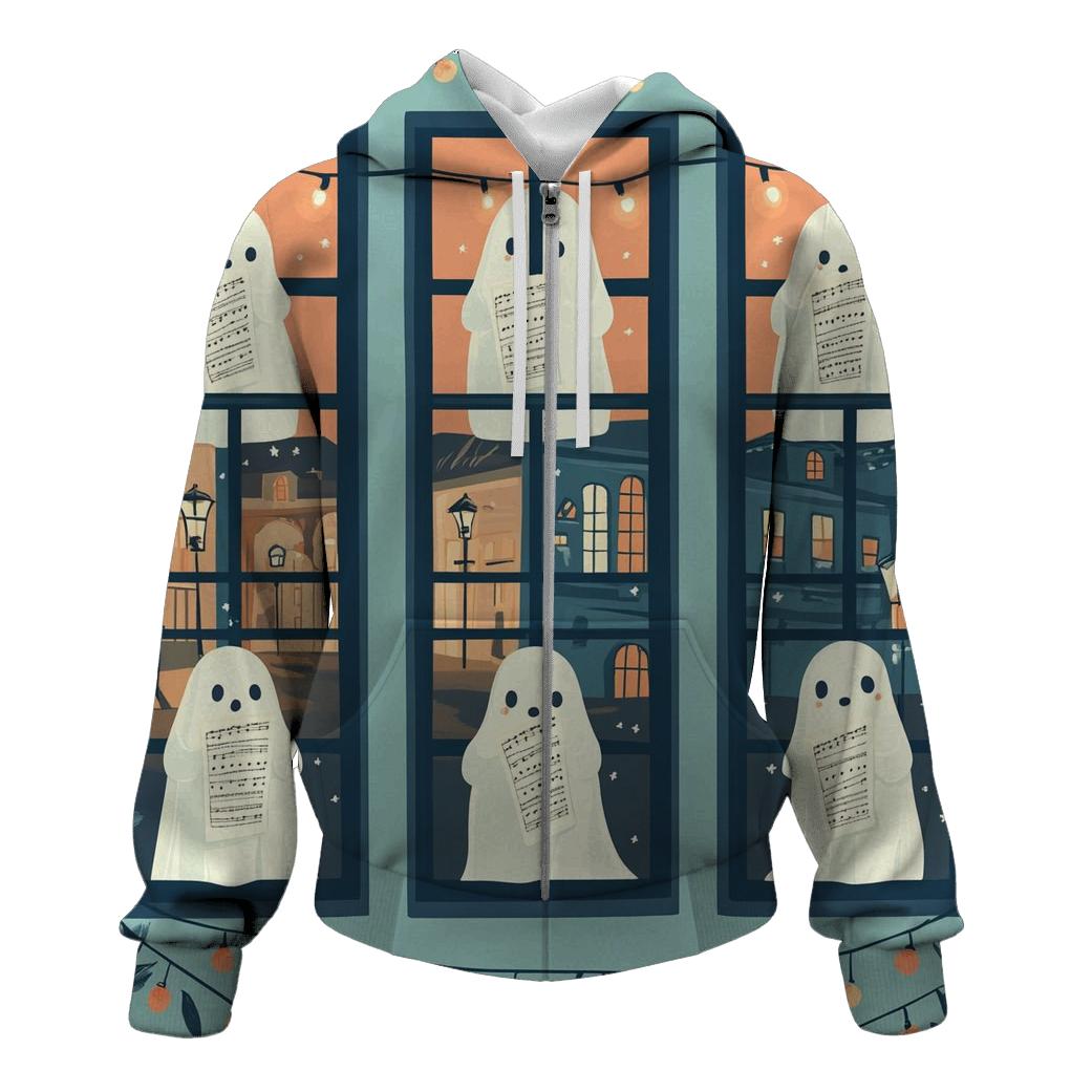 Ghostly Window Choir Halloween hoodie designs