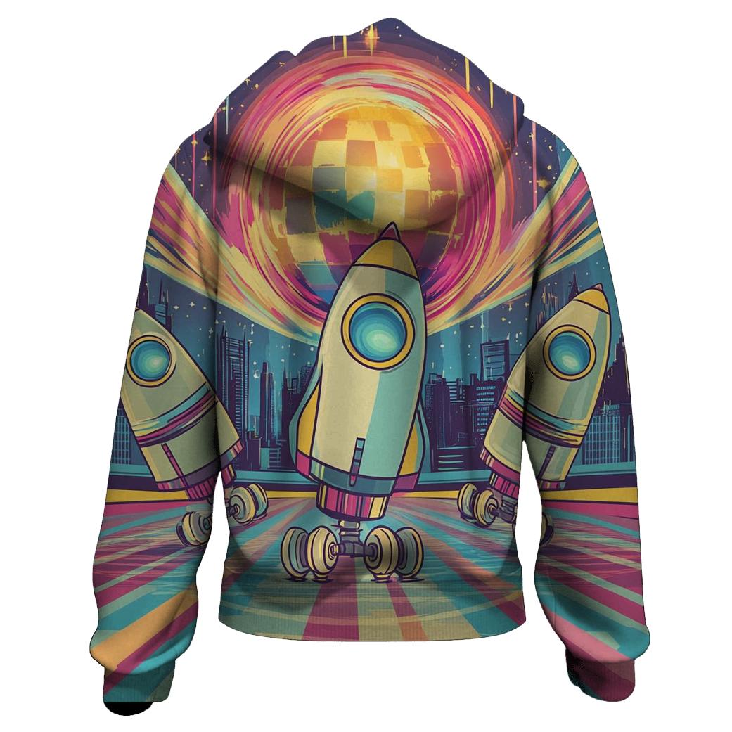 Retro Rocket Roller Rink embroidered hoodies