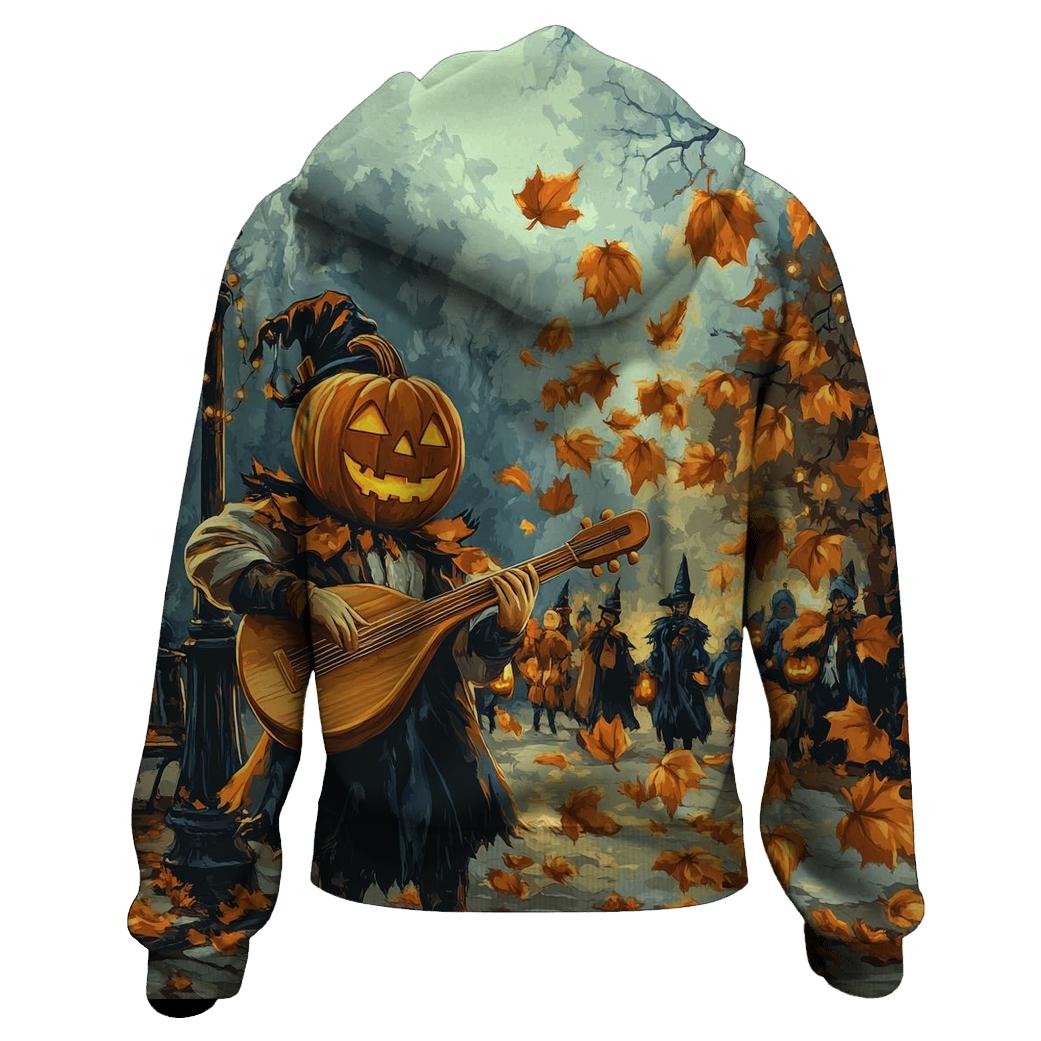 Jack O Lantern Street Musician Halloween designer hoodies