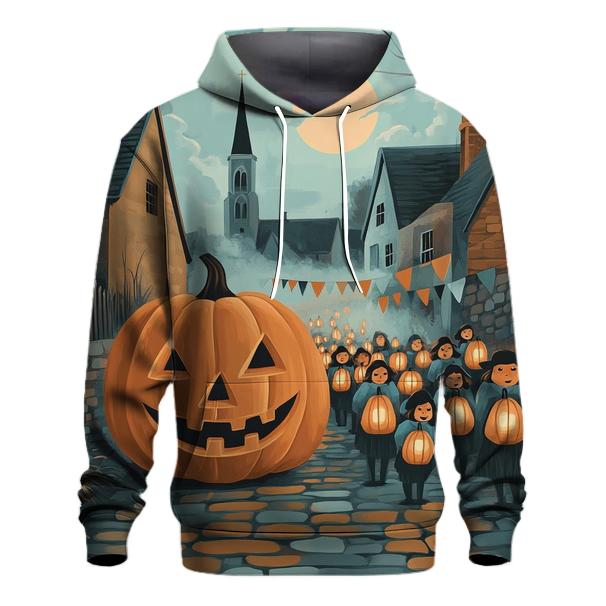 Haunted Pumpkin Lantern Procession graphic hoodies