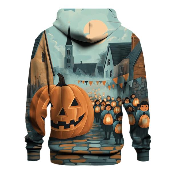 Haunted Pumpkin Lantern Procession graphic hoodies
