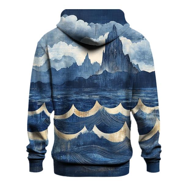 Hokusai Inspired Mountain Storm hoodie designs