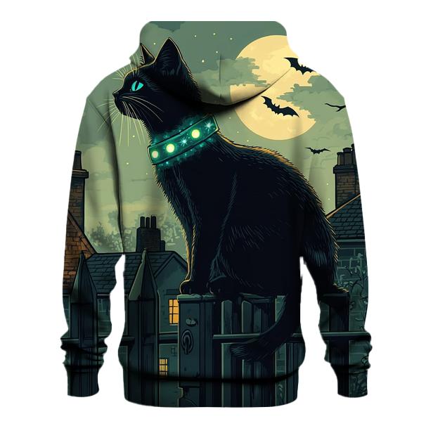Wandering Black Cat With Haunted Collar designer hoodies