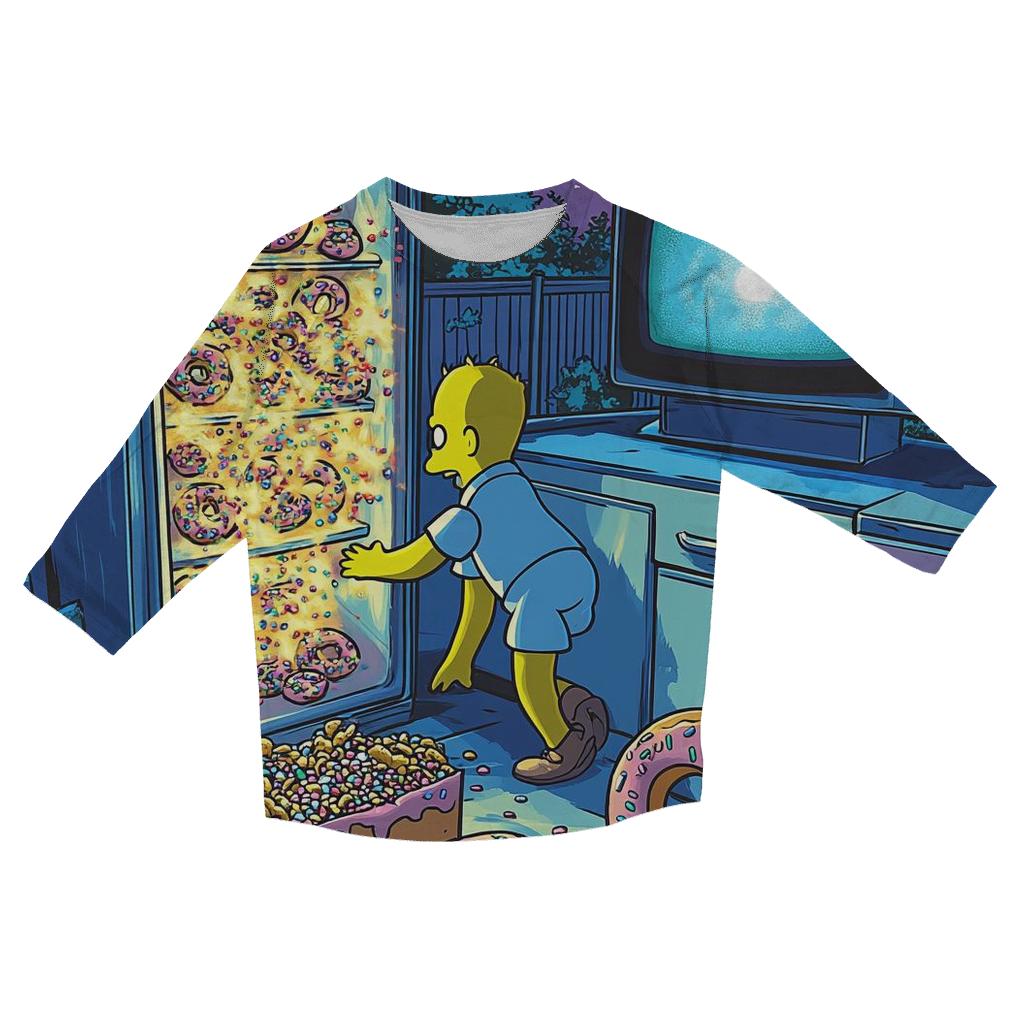 Homers Midnight Snack Heist trendy 3/4 sleeve tops