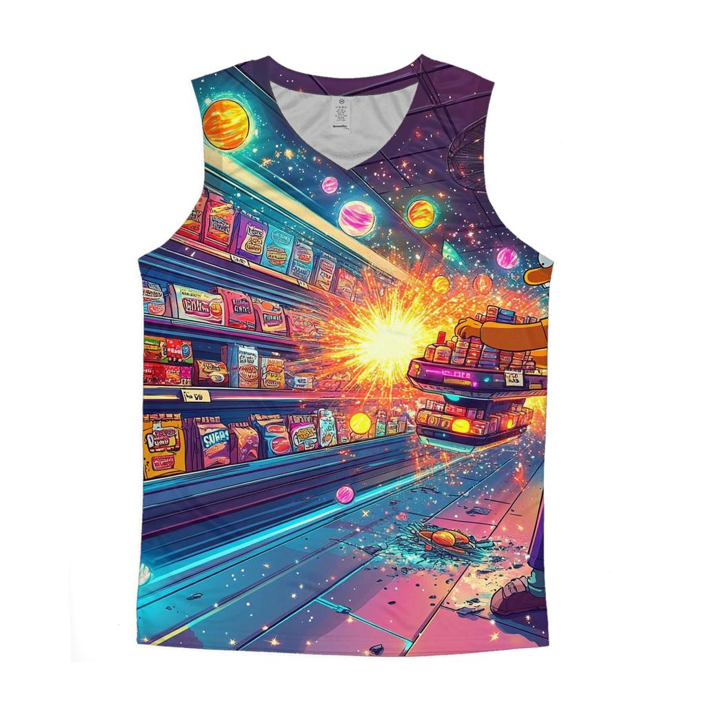 Kwik-E-Mart Cosmic Aisle sports performance tank tops