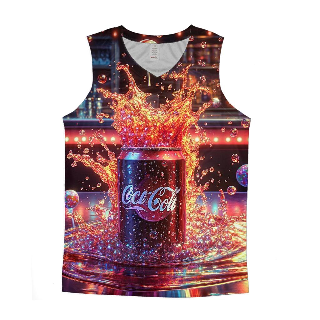 Neon Soda Pop Explosion graphic print tank tops