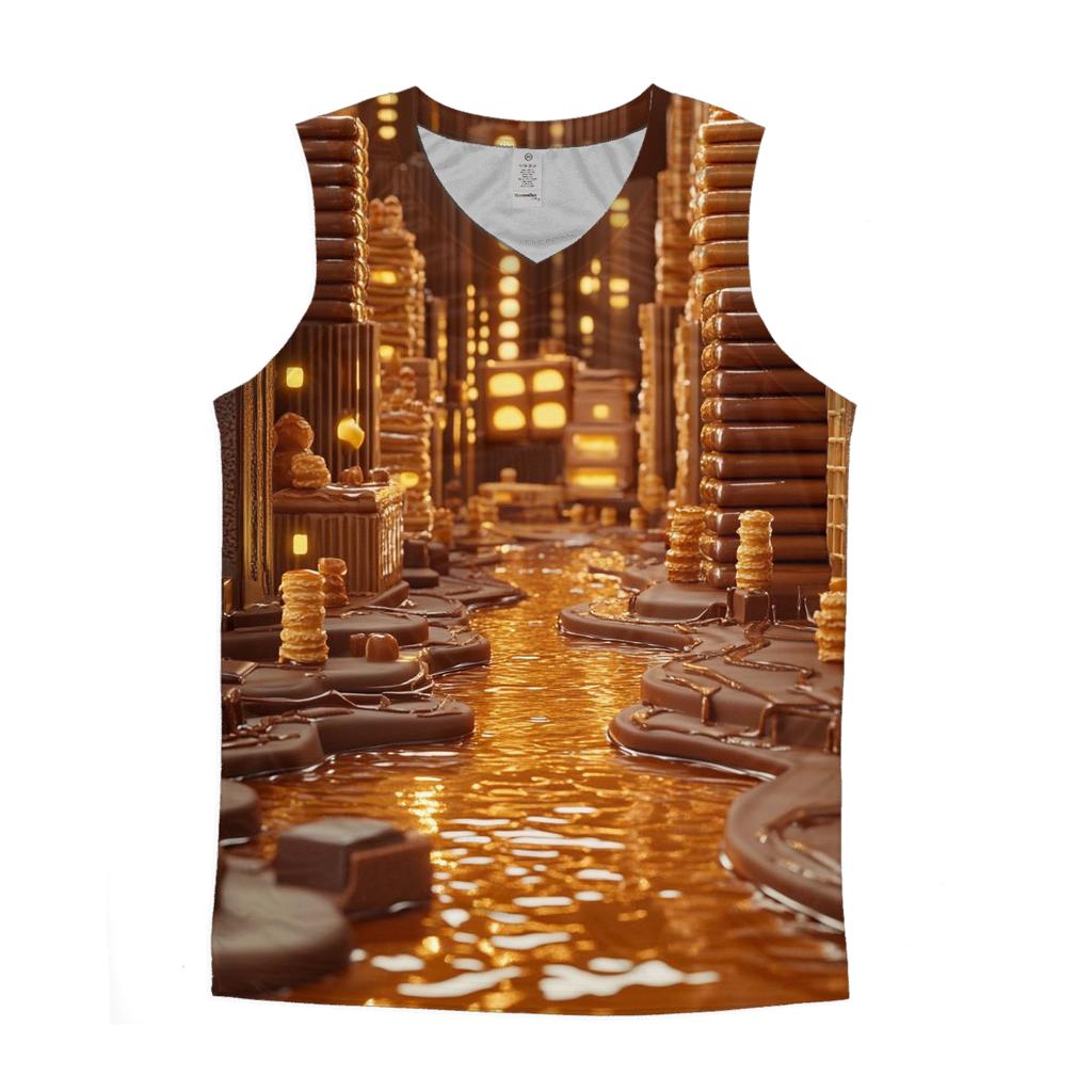 Chocolate Bar Cityscape cotton sleeveless tops
