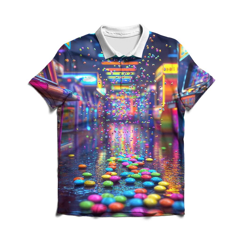Skittles Rain Arcade personalized polo shirts