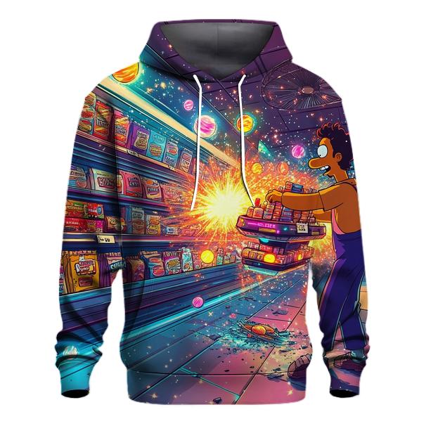 Kwik-E-Mart Cosmic Aisle embroidered hoodies