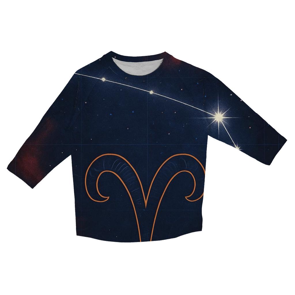Celestial Aries Constellation Map designer 3/4 sleeve blouses