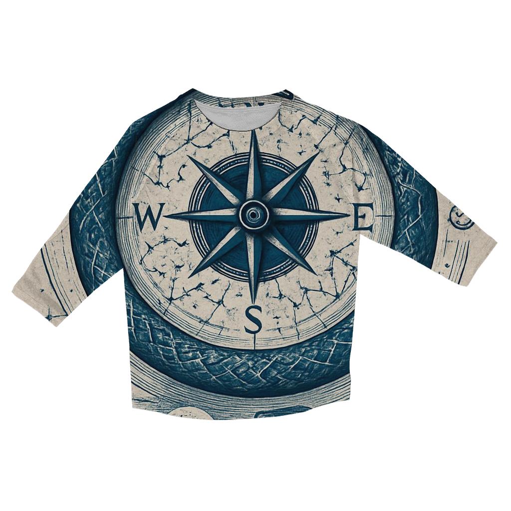 Celestial Serpent Compass trendy 3/4 sleeve tops