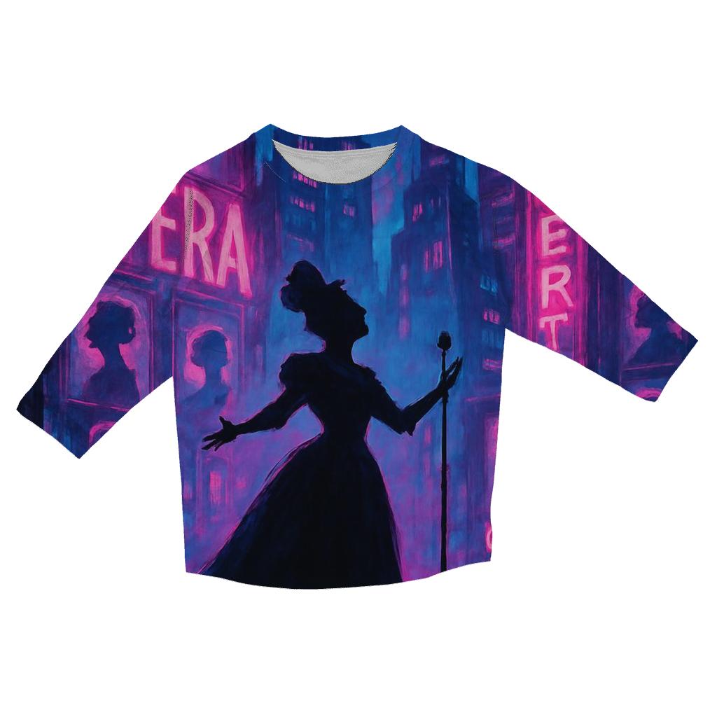 Neon Cyber Opera trendy 3/4 sleeve tops