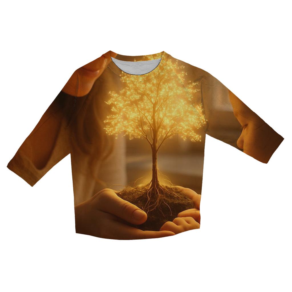 Hands That Build Tomorrow printed three quarter sleeve shirts