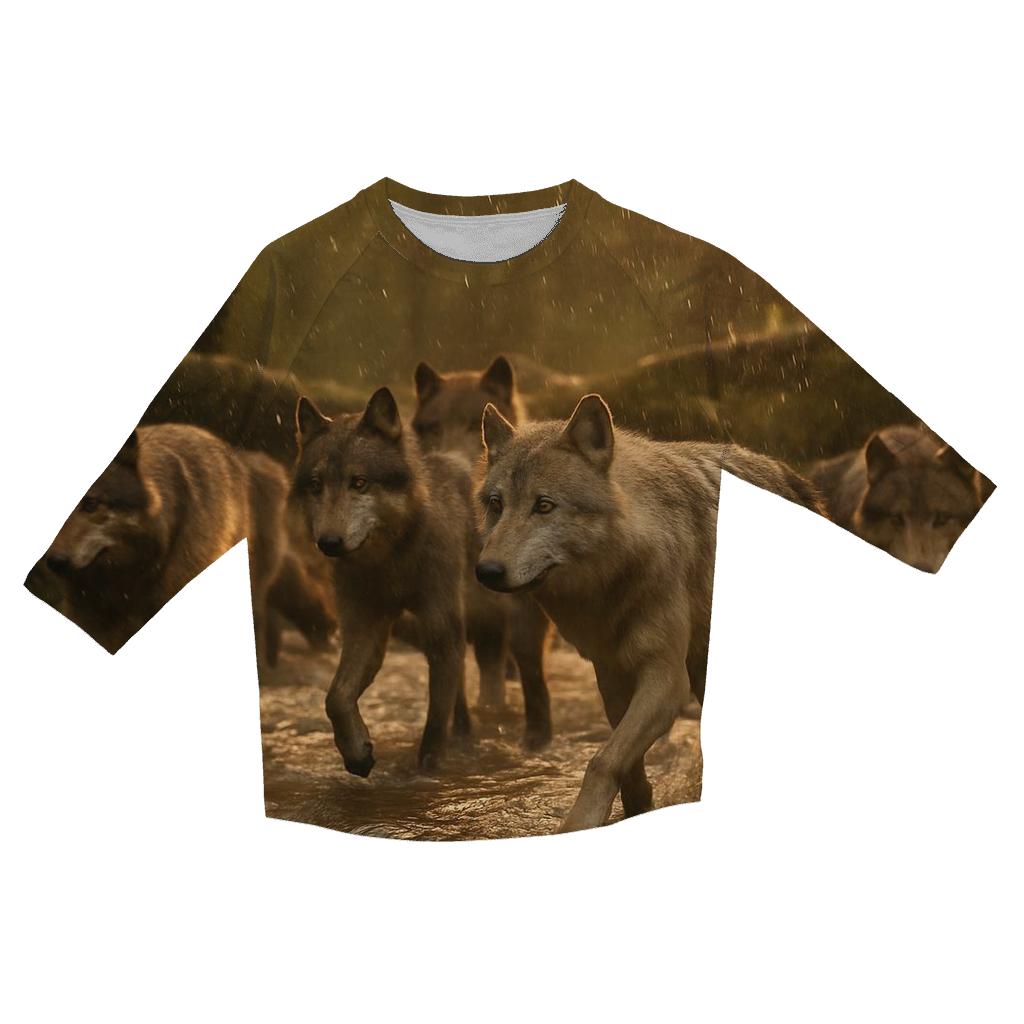 Forest Pack Crossing In Golden Rain casual three quarter sleeve shirts