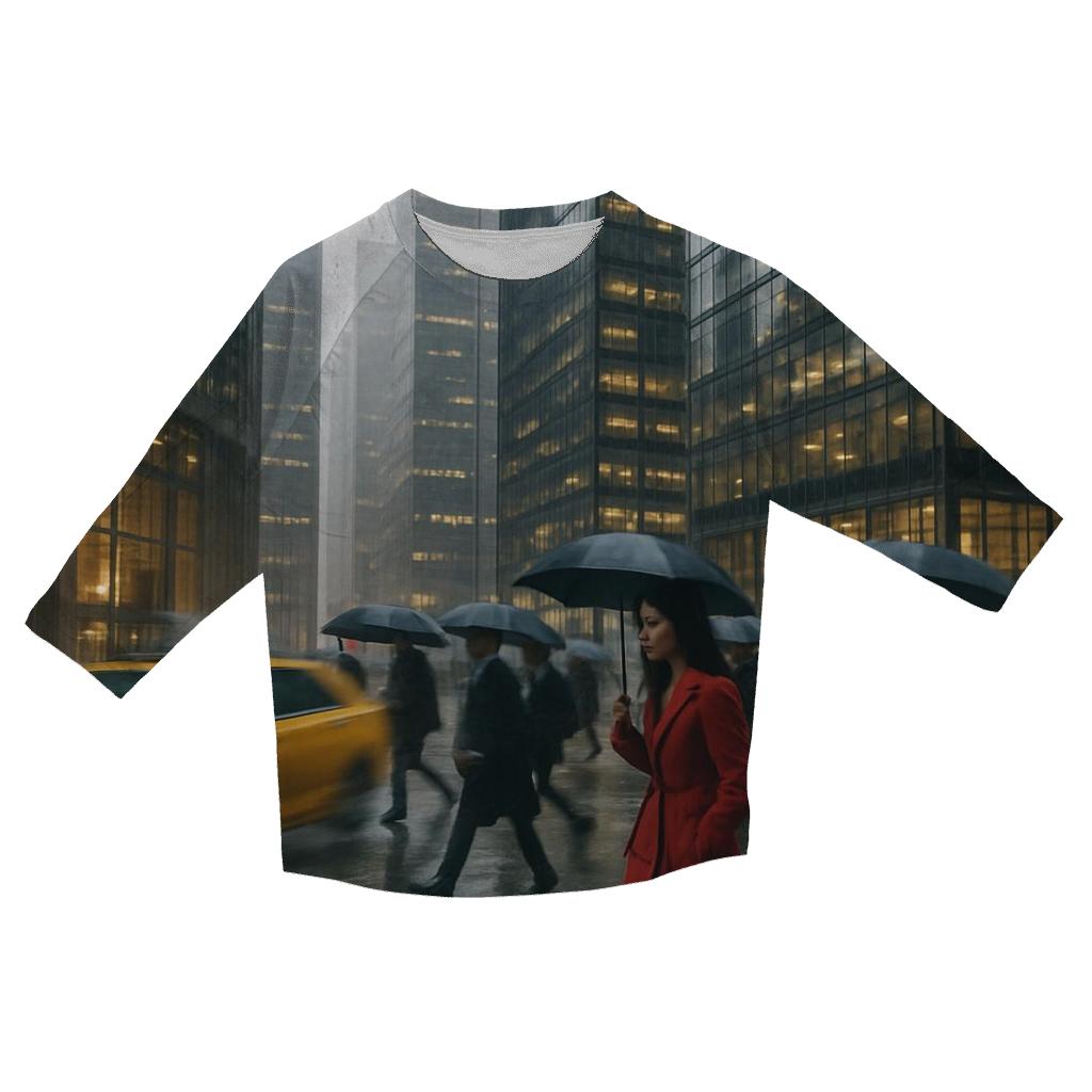 Midtown Rain Rush trendy 3/4 sleeve tops