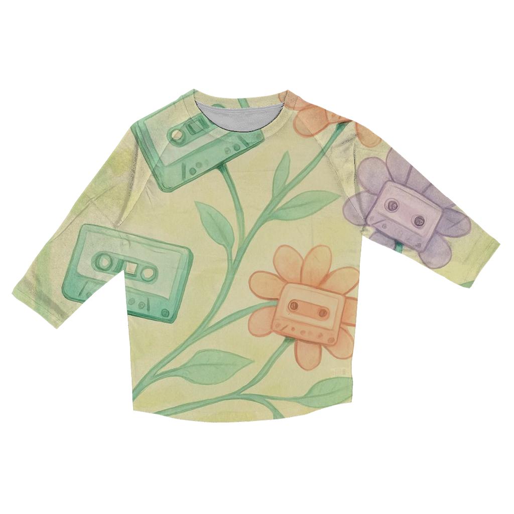 Cassette Tape Garden cotton quarter sleeve shirts