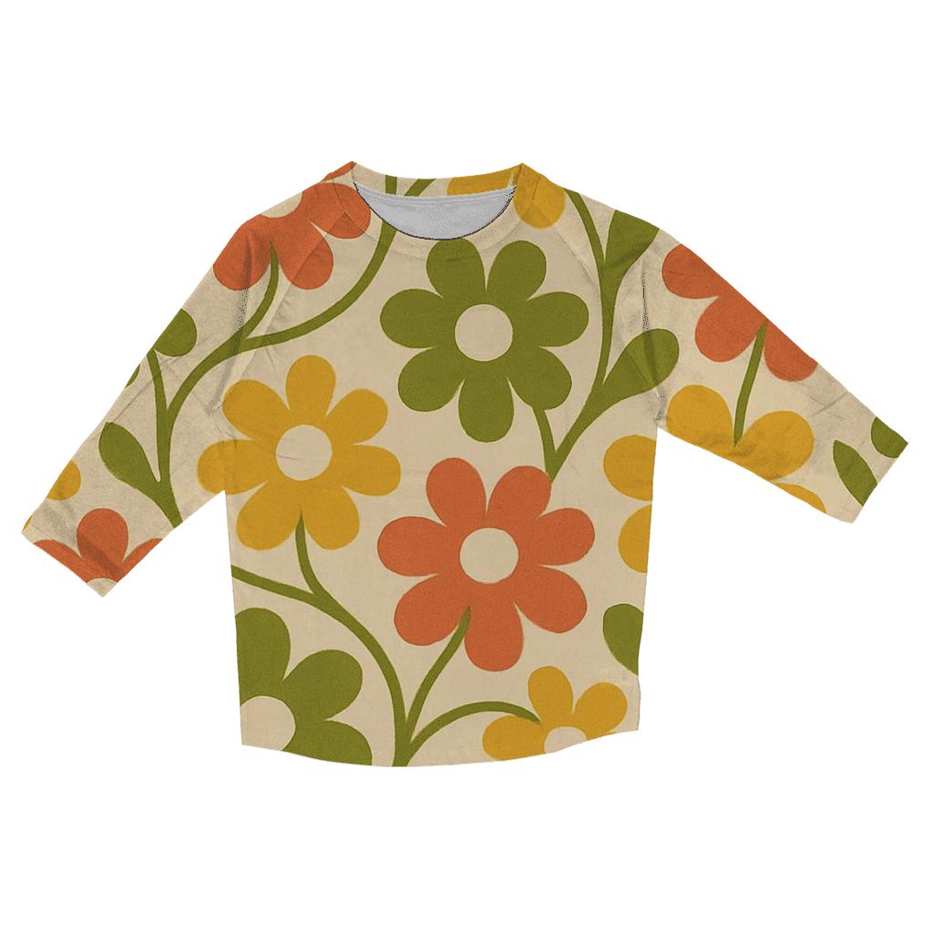 Groovy Flower Medley cotton quarter sleeve shirts
