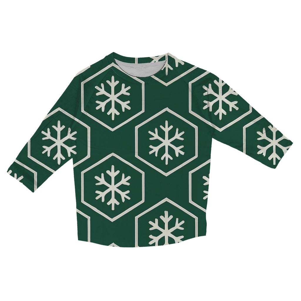 Snowflake Hex Grid cotton quarter sleeve shirts