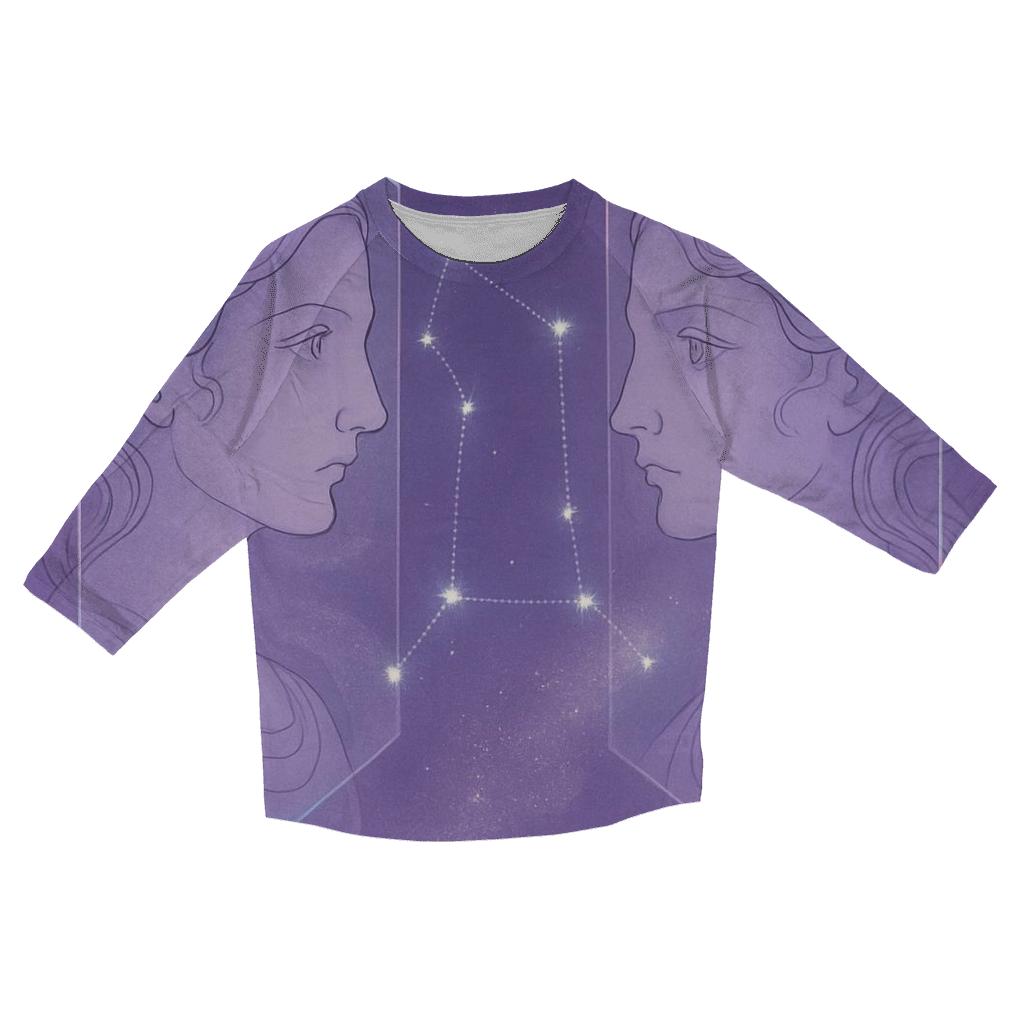 Ethereal Gemini Twin Portrait fashion 3/4 sleeve shirts
