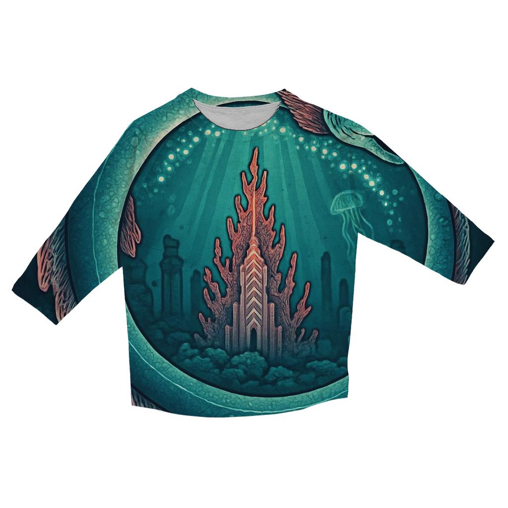 Bioluminescent Reef Ouroboros personalized 3/4 sleeve tees