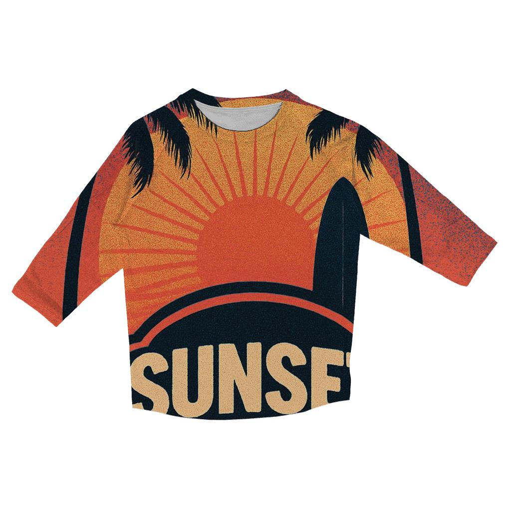 Retro Wave Surf Club designer 3/4 sleeve blouses