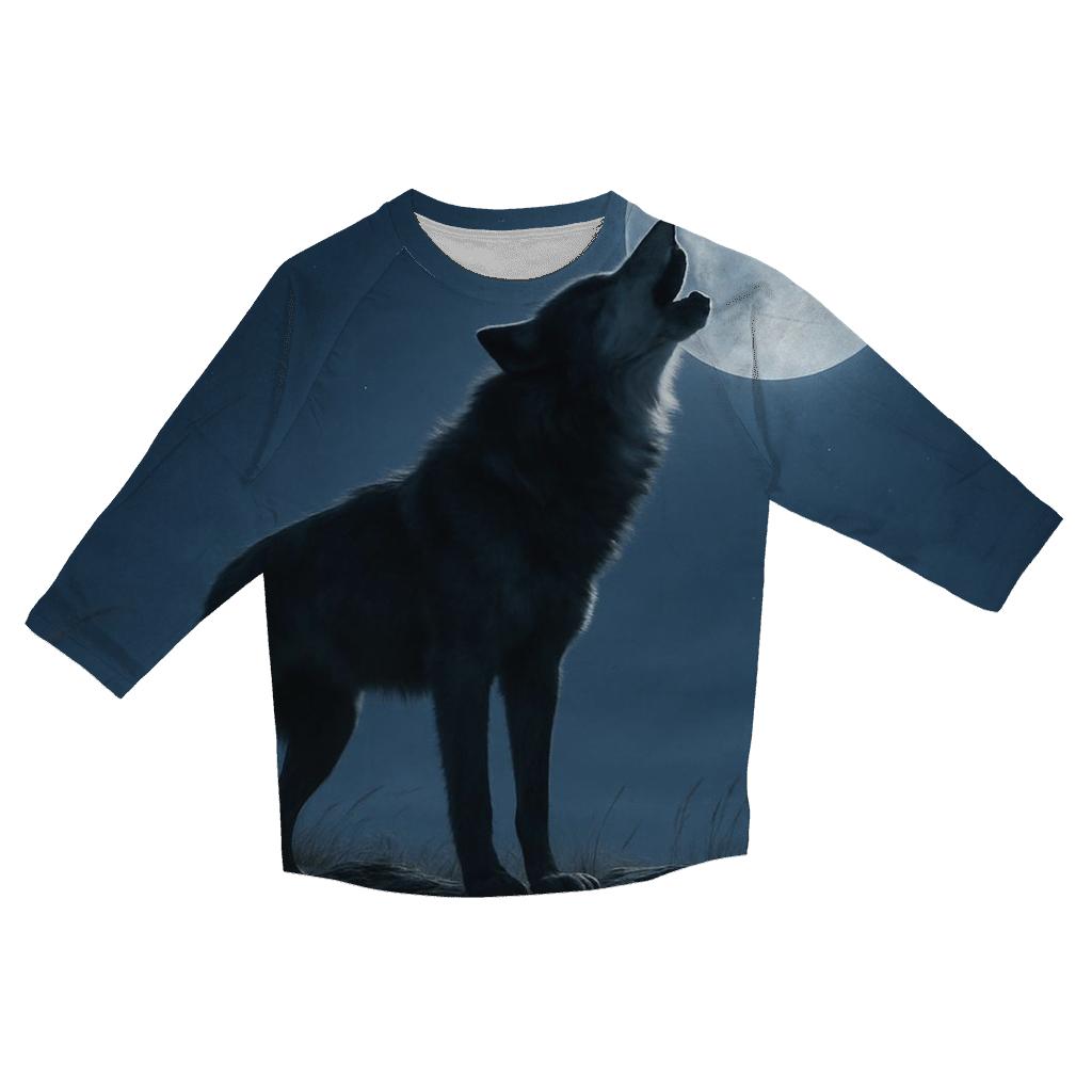Lunar Shadow Lone Howl stylish quarter sleeve tops