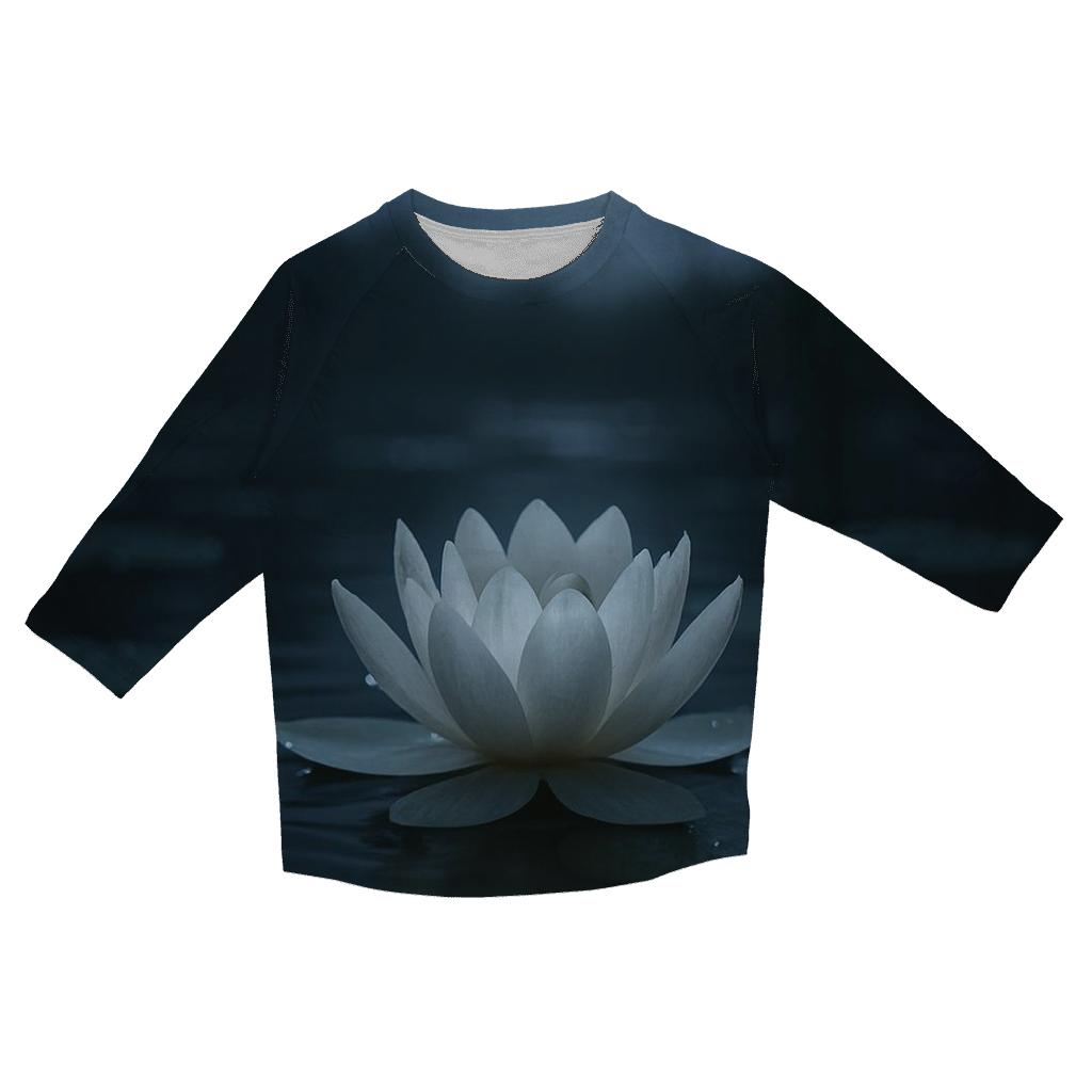 Nocturnal Moonlit Water Lily fashion 3/4 sleeve shirts