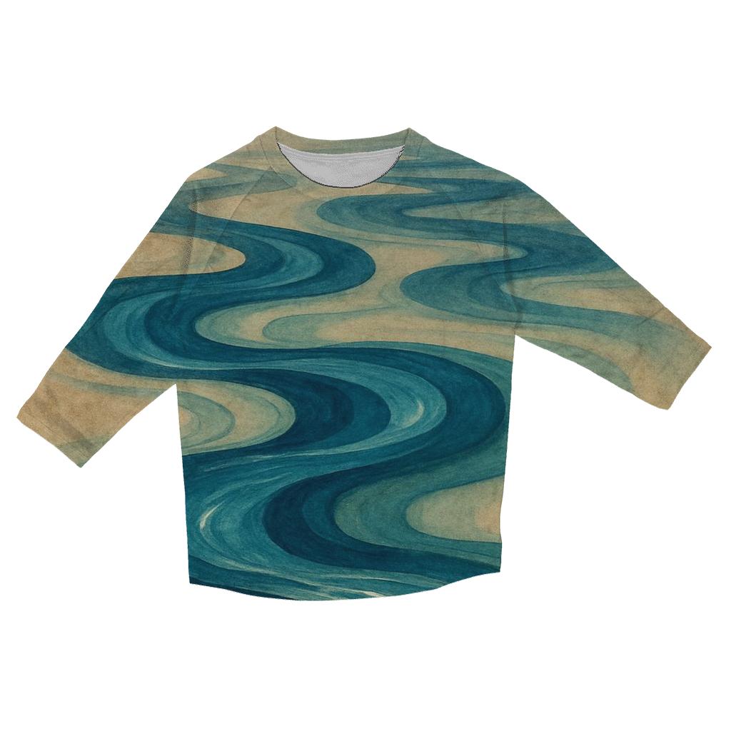 River Of Reflection casual three quarter sleeve shirts