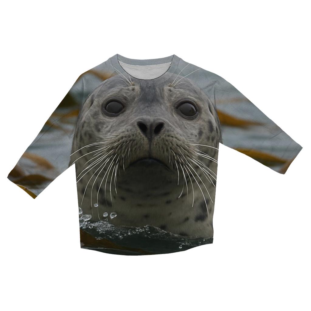 Kelp Cutwater Harbor Seal printed three quarter sleeve shirts