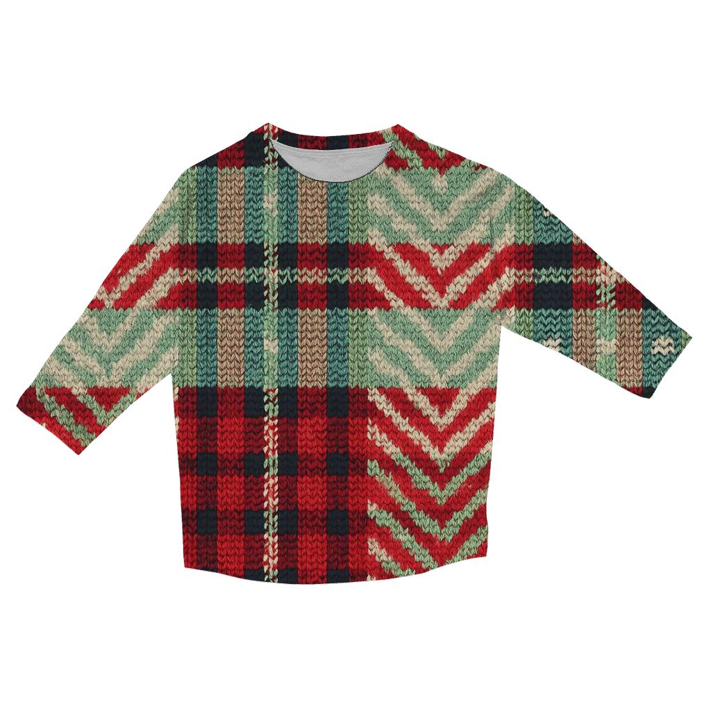 Retro Candy Cane Plaid Design cotton quarter sleeve shirts