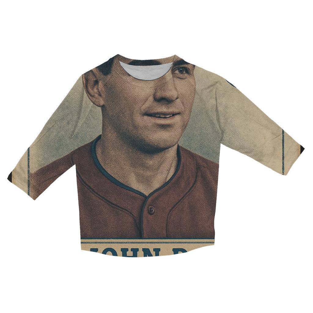 Old School Baseball Card stylish quarter sleeve tops