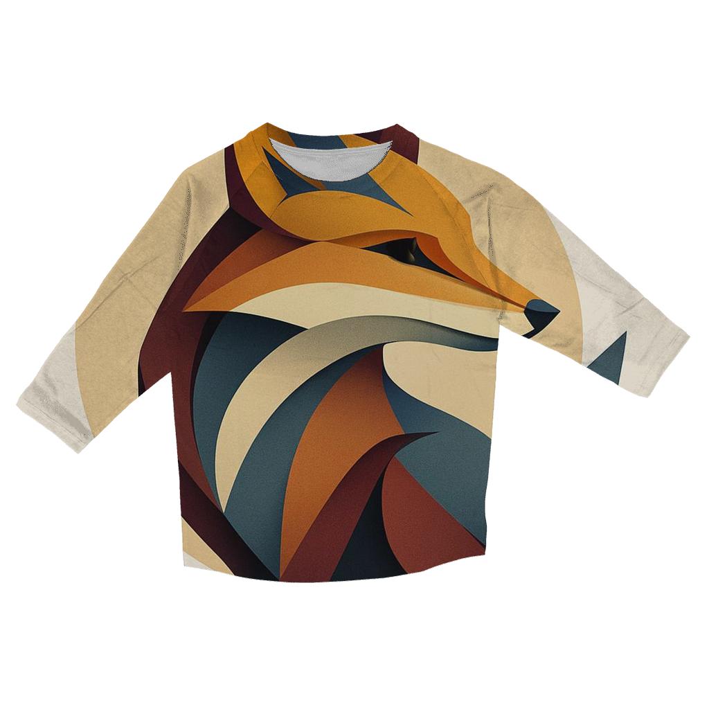 Abstract Geometry Fox fashion 3/4 sleeve shirts