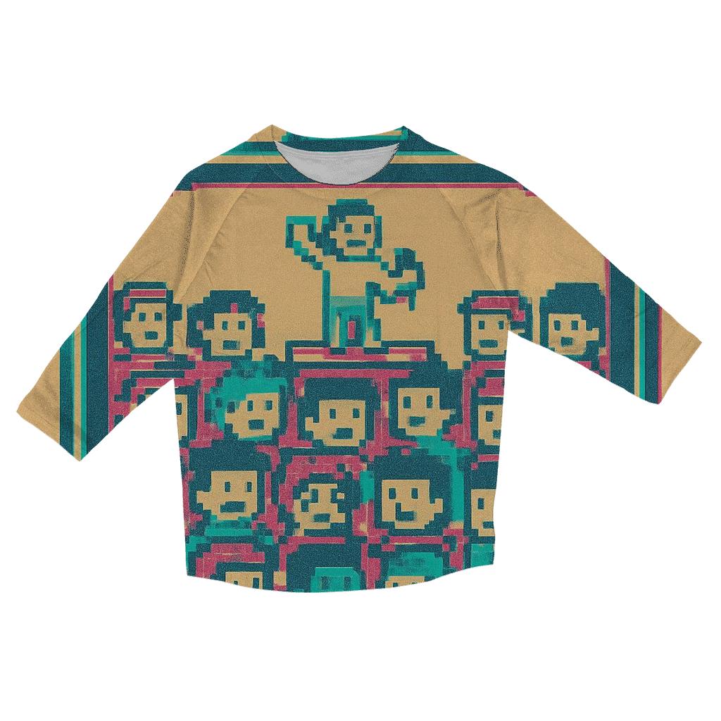 Pixel Concert Crowd cotton quarter sleeve shirts