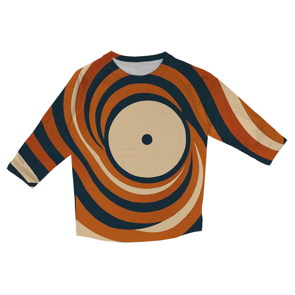 Sunburst Vinyl Waves casual three quarter sleeve shirts