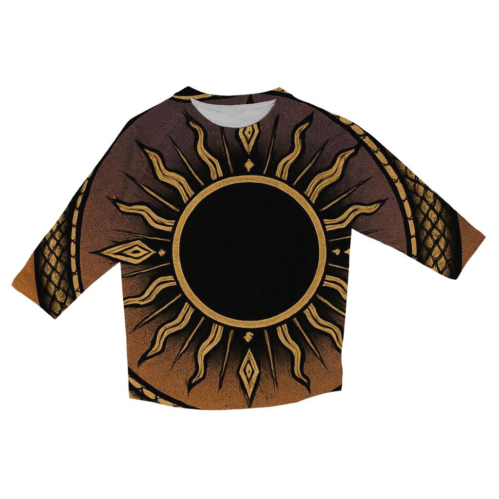 Solar Eclipse Ouroboros Crown fashion 3/4 sleeve shirts