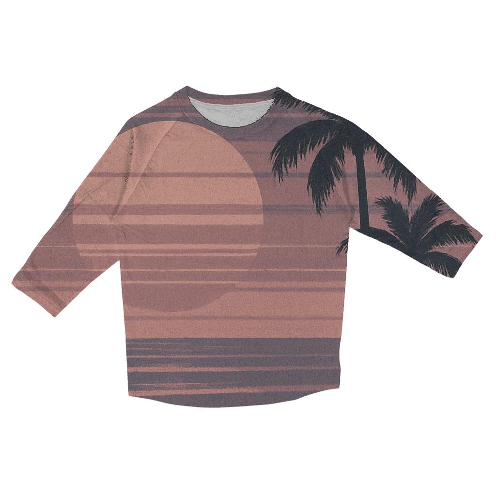 VHS Static Sunset custom 3/4 sleeve shirts