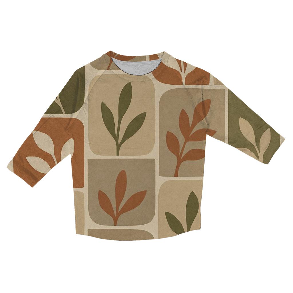 Earth Tone Mosaic designer 3/4 sleeve blouses