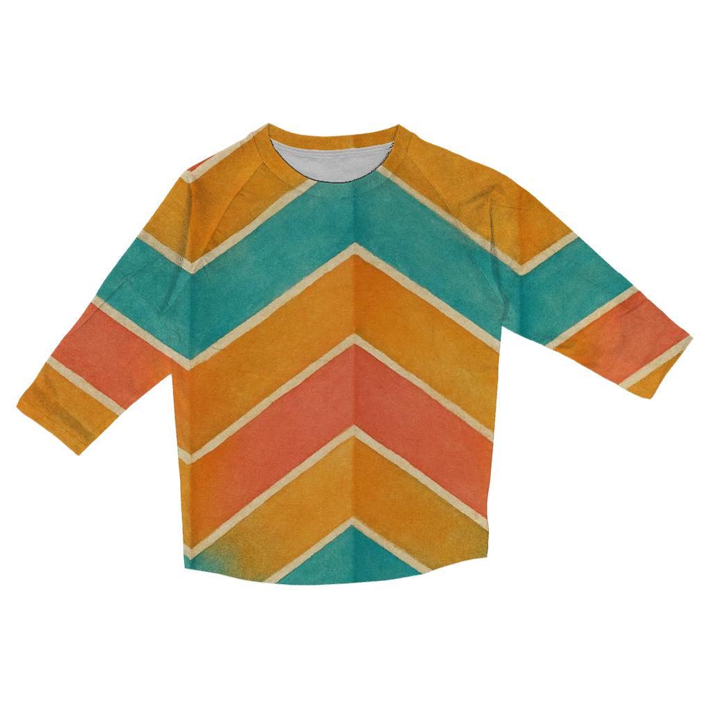 Coral Chevron Accordion fashion 3/4 sleeve shirts