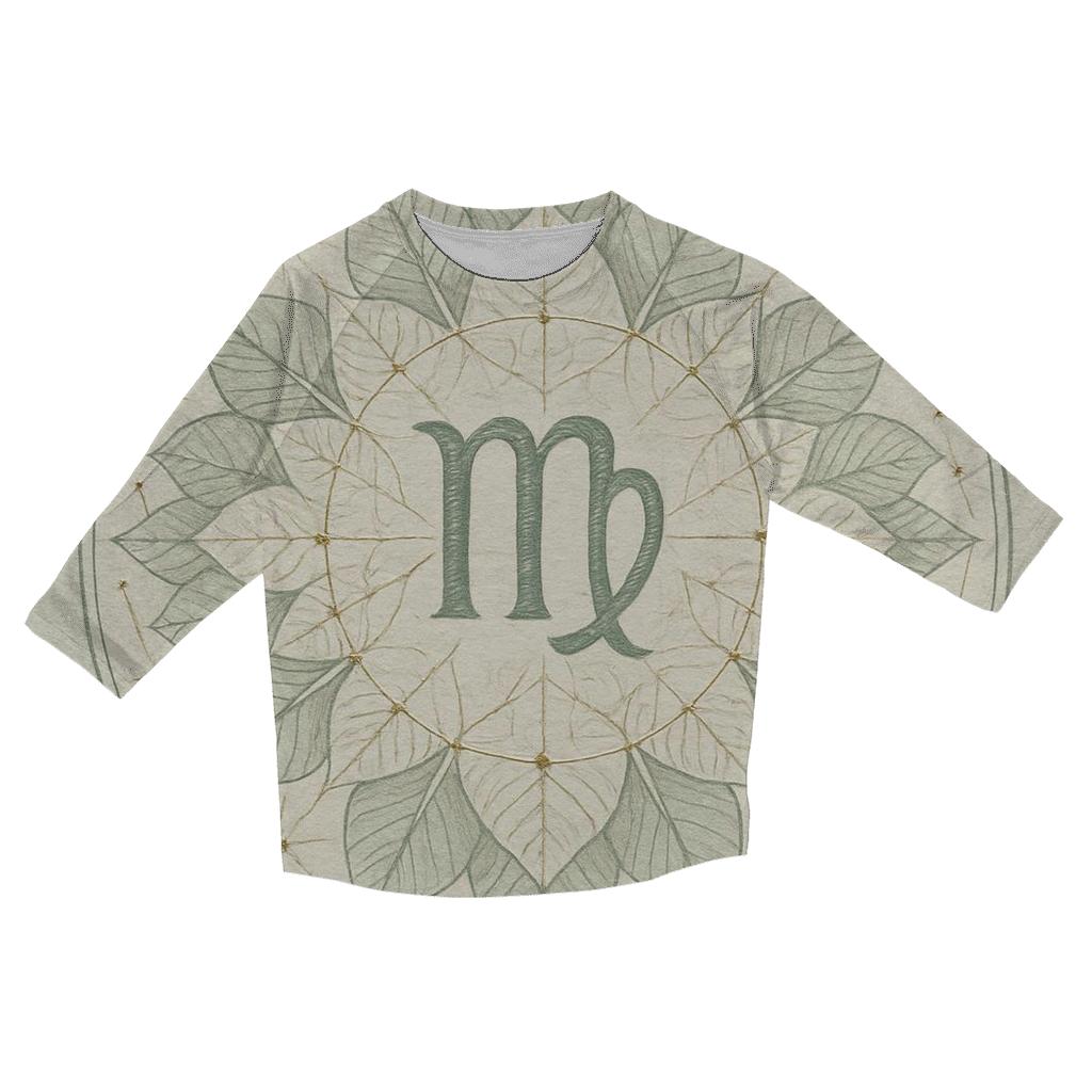 Virgo Earth Mandala Pattern trendy 3/4 sleeve tops