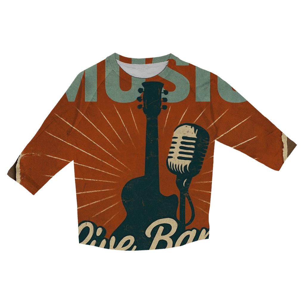 Distressed Concert Poster stylish quarter sleeve tops