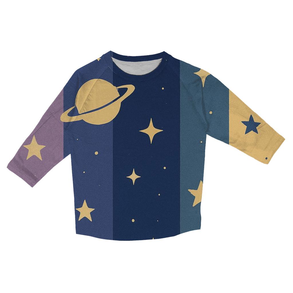 Cosmic Retro Stripes cotton quarter sleeve shirts