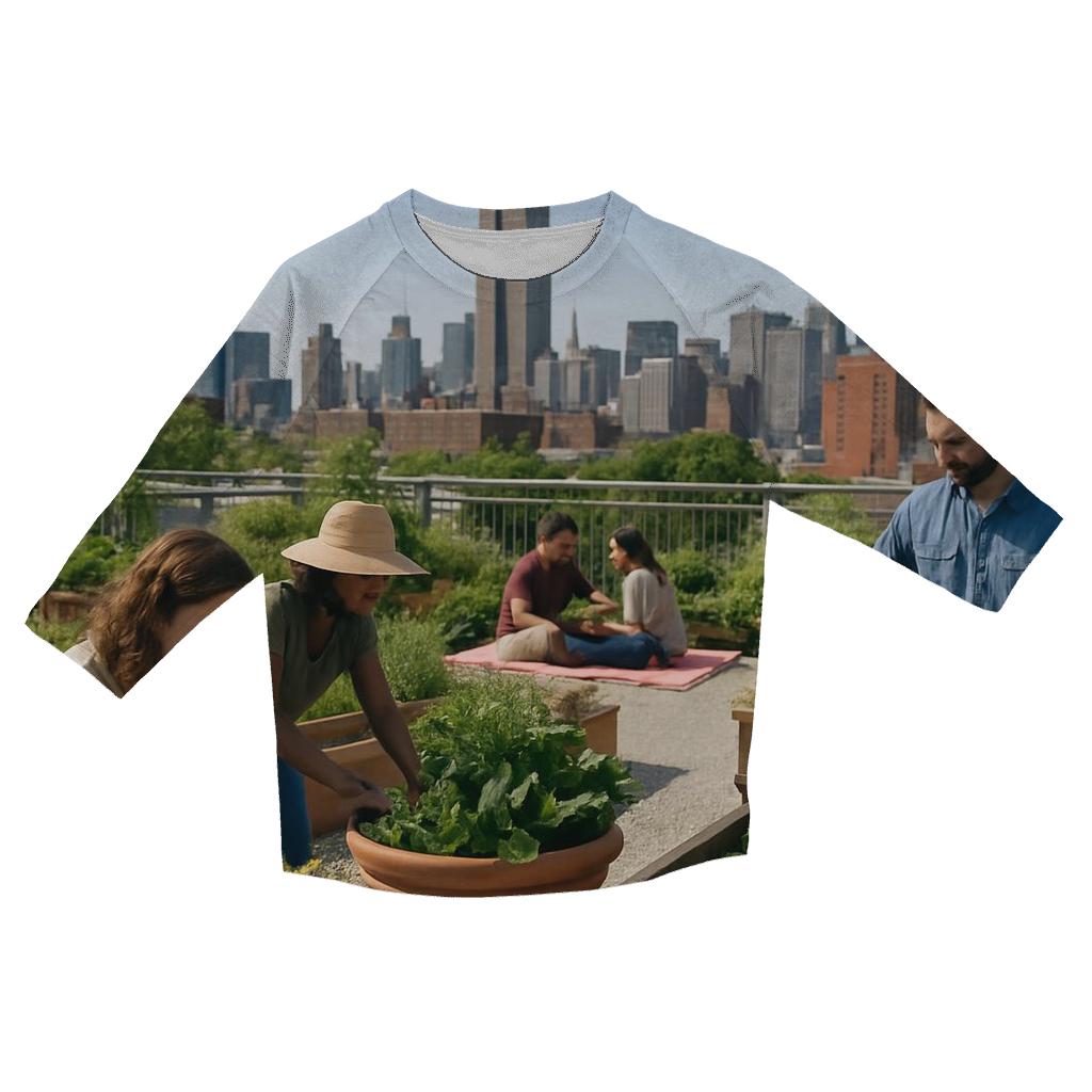 Rooftop Garden Overlook stylish quarter sleeve tops