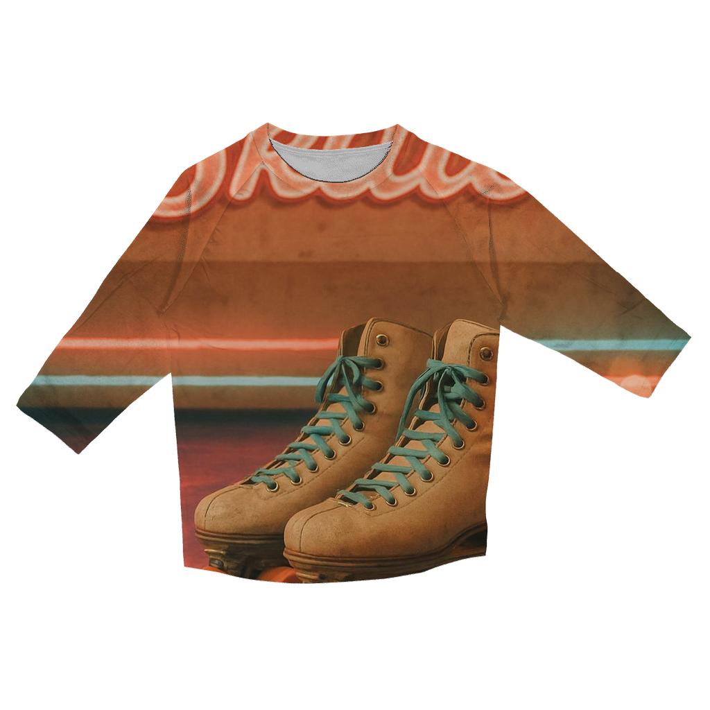Retro Roller Rink Neon fashion 3/4 sleeve shirts