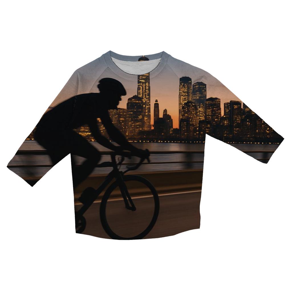 Cyclist At Dusk On West Side Highway personalized 3/4 sleeve tees