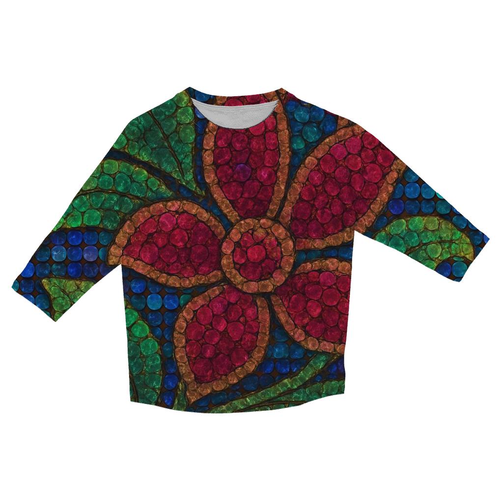Sequin Garden Mosaic cotton quarter sleeve shirts