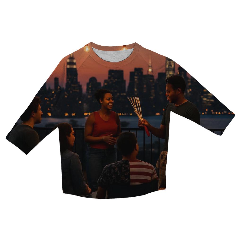 Fourth Of July Rooftop Assembly designer 3/4 sleeve blouses
