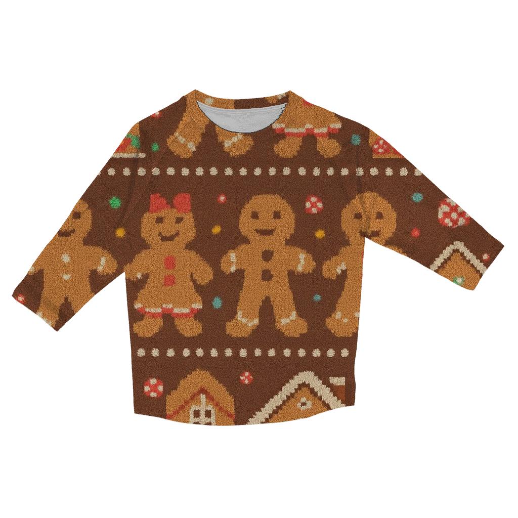 Gingerbread Village Parade Design personalized 3/4 sleeve tees
