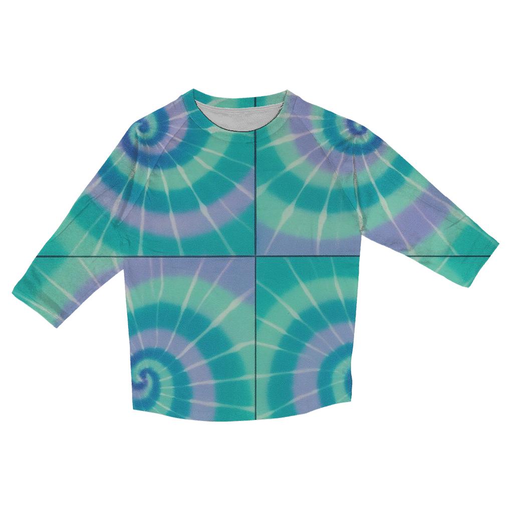 Radiant Spiral Quartet printed three quarter sleeve shirts