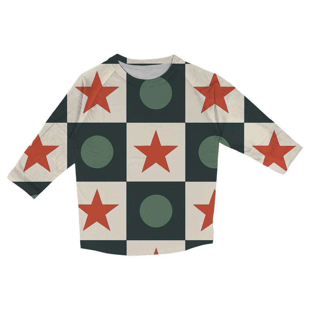 Snow Star Checker casual three quarter sleeve shirts